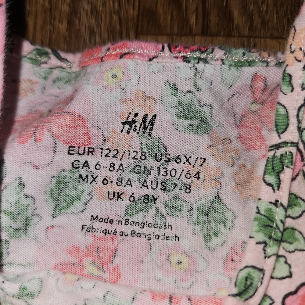 H&M Floral Pink Kids Dress Size 6x-7 - Picture 2 of 4
